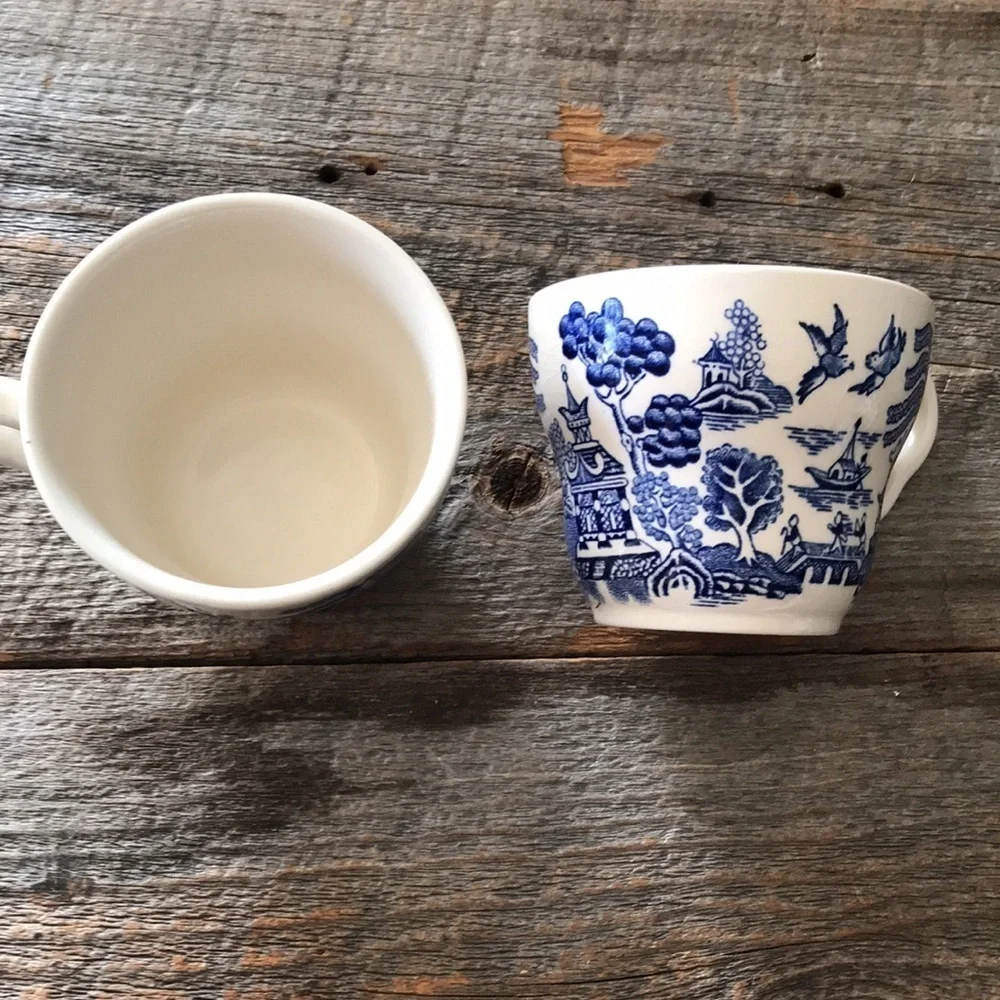 Blue Willow Coffee Cups - Set of Two
